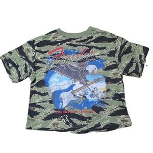Fender Eagle Guitar‎ Camo Graphic T Shirt Pull Over Short Sleeve Size XXS NWT